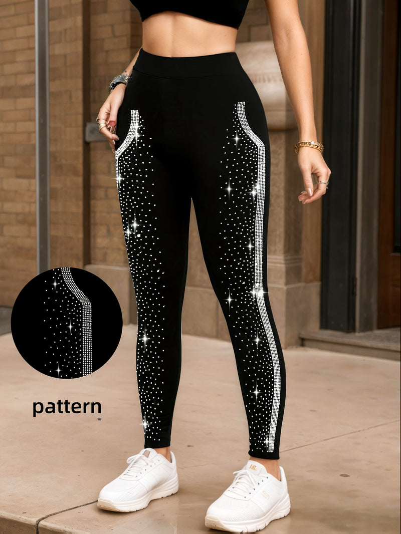 1pc Women's Black Four-Season Cropped Pants.