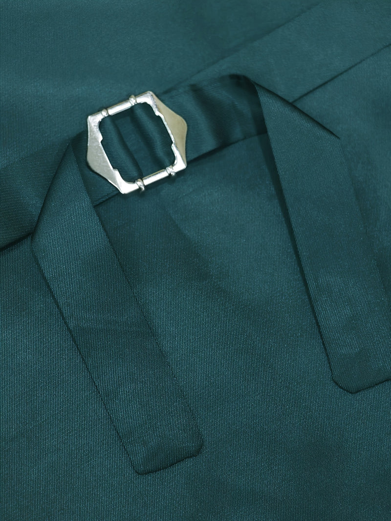 3pcs Men's Classic Solid Color Suit Set.