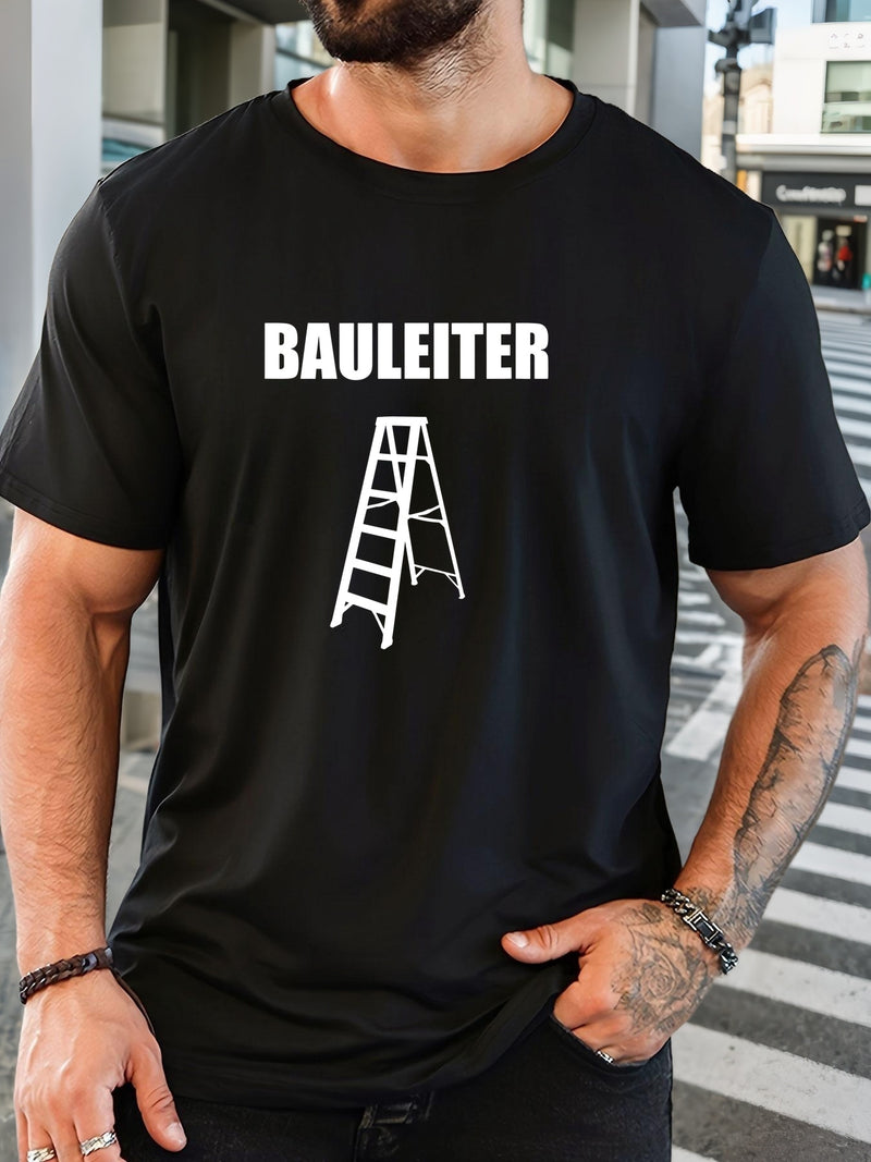 Men's BAULEITER Graphic work ladder print T-Shirt.