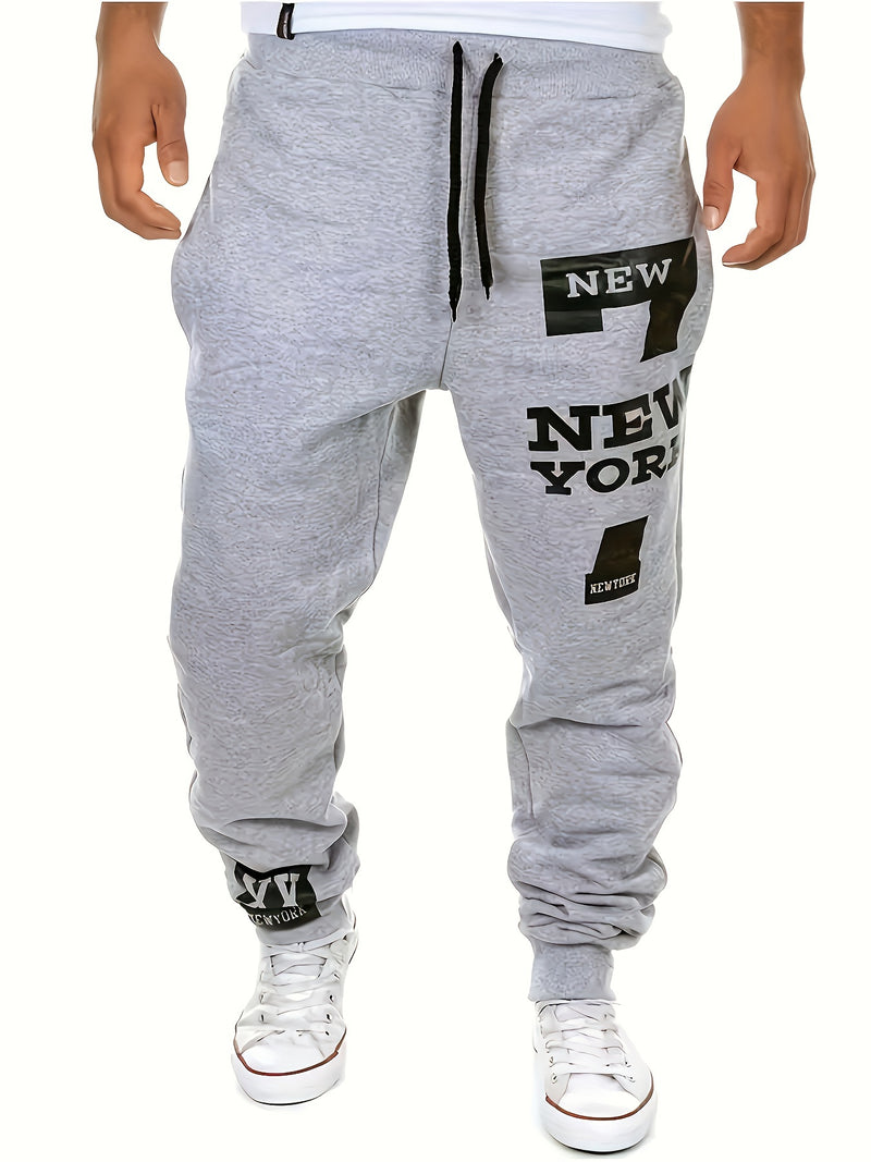 Men's New Fashion Letter Print Trendy Casual Sports Pants.