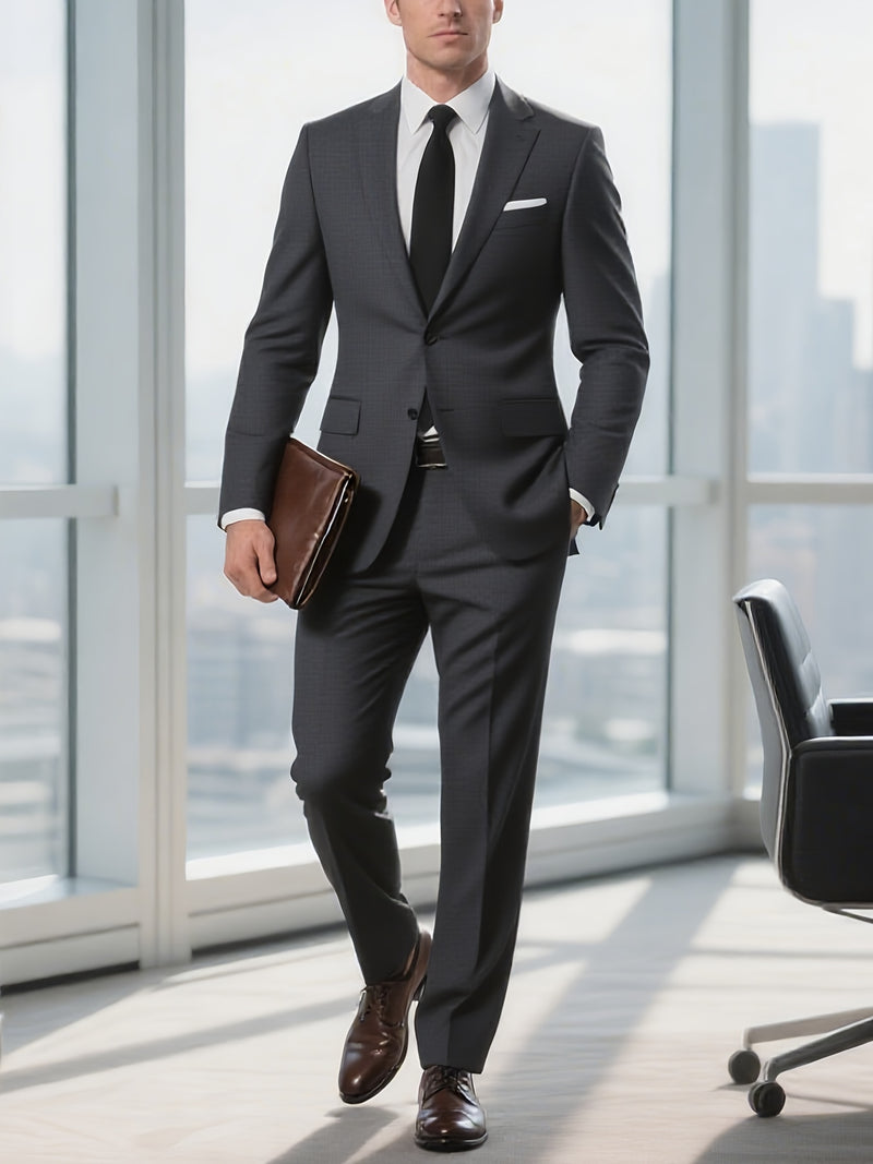 A Classic Business Suit for Men, Including a Jacket And Trousers.