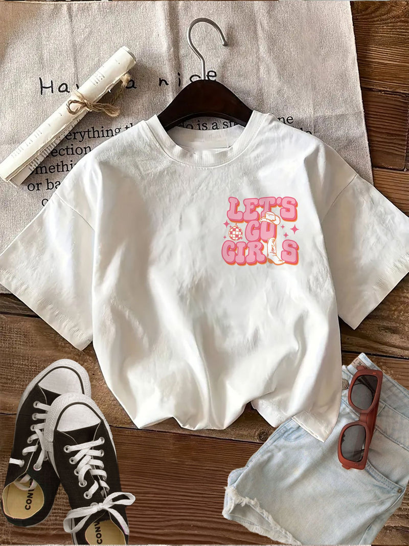 Women’s Graphic Print T-shirt, Short Sleeve Crew Neck Casual.