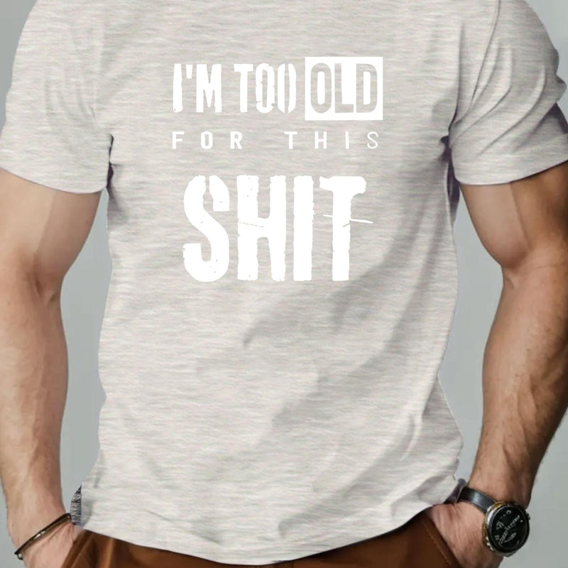 Men's SHIT Graphic Summer Casual Crew Neck Short Sleeve T-Shirt.