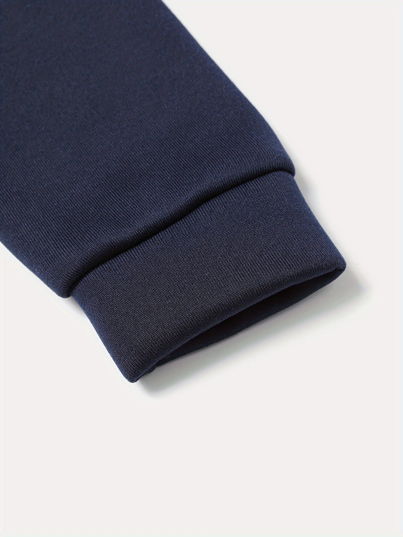 Men's Autumn And Winter Zip-Up Long Sleeve Sweatshirt And Long Pants Set.