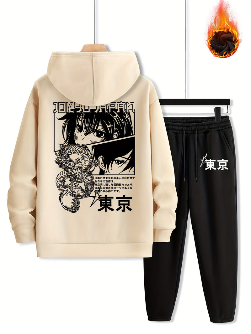 Men's Autumn/Winter New Tokyo Anime Print Hooded Sweatshirt.
