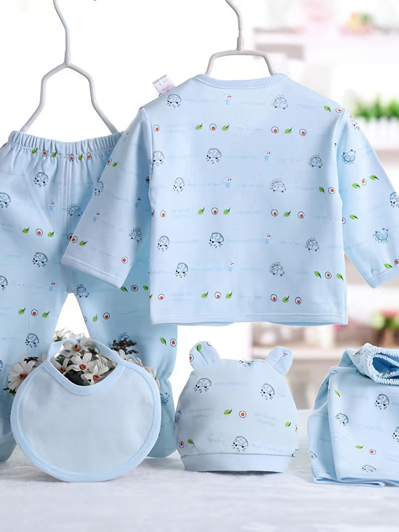 5pcs Baby 0-3m Set, All-Season Casual Outfits for Boys and Girls.