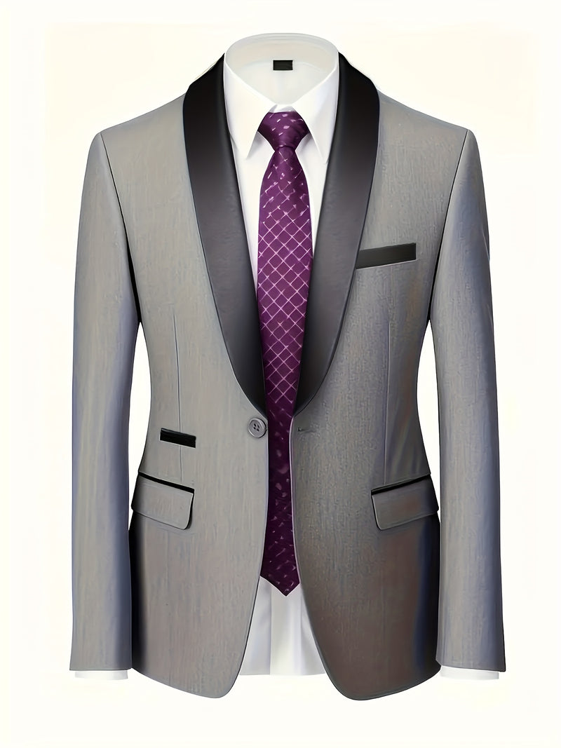 3pcs Men's Suit Set, All-Season Business Wedding Party, Suit Jacket,