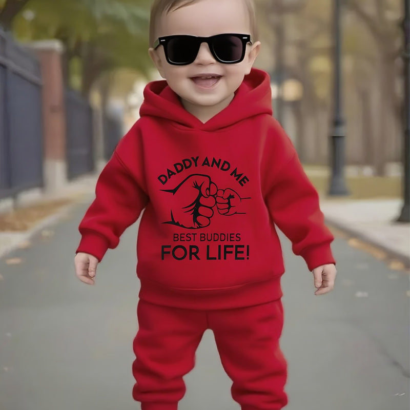 Boys' Autumn/Winter Casual English Letter Graphic Fist Bump.