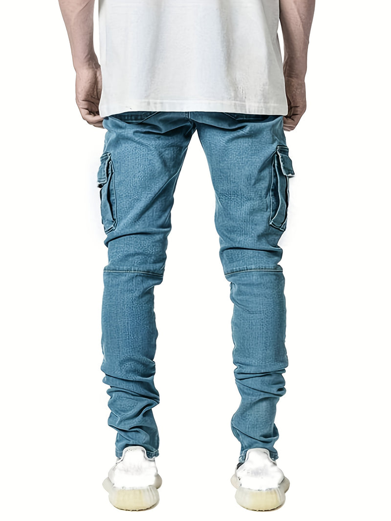 Men's Trendy Casual Long Pants with Multiple Pockets.