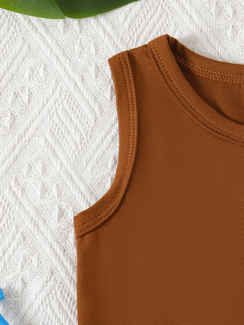 6pcs baby boy summer casual simple handsome vest shorts multi-piece set.