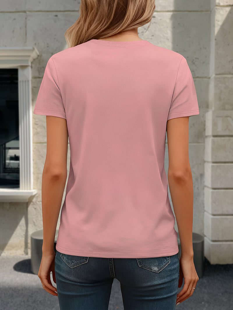 Women’s Fashion Solid Color Short Sleeve T-Shirt Two-Pack.