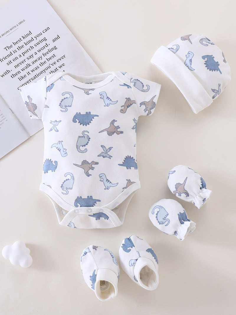 4pcs Newborn Triangle Romper Summer Baby Casual Onesie 0-3M Baby Boy.