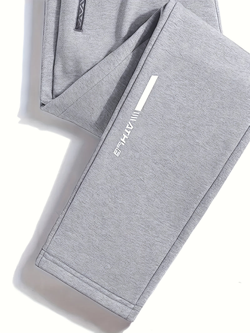2pcs Men's Straight-Leg Jogger Pants with Zipper.