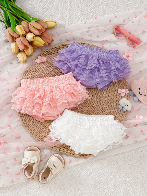 Cute Three-Piece Set for Baby Girls Featuring Solid Colors.