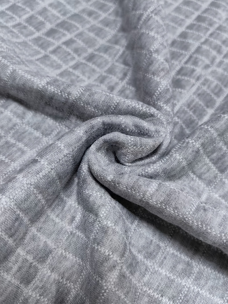 Women's Casual Oversized Hoodie with Checkered Texture & Letter Print.