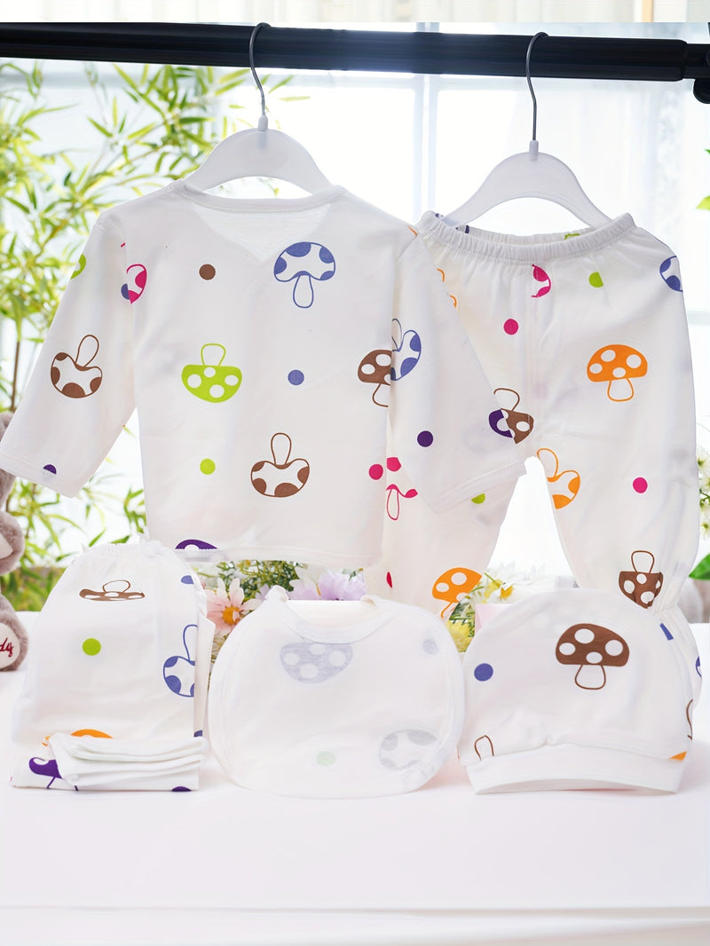 Newborn Baby Five-Piece Outfit Set for Infants.