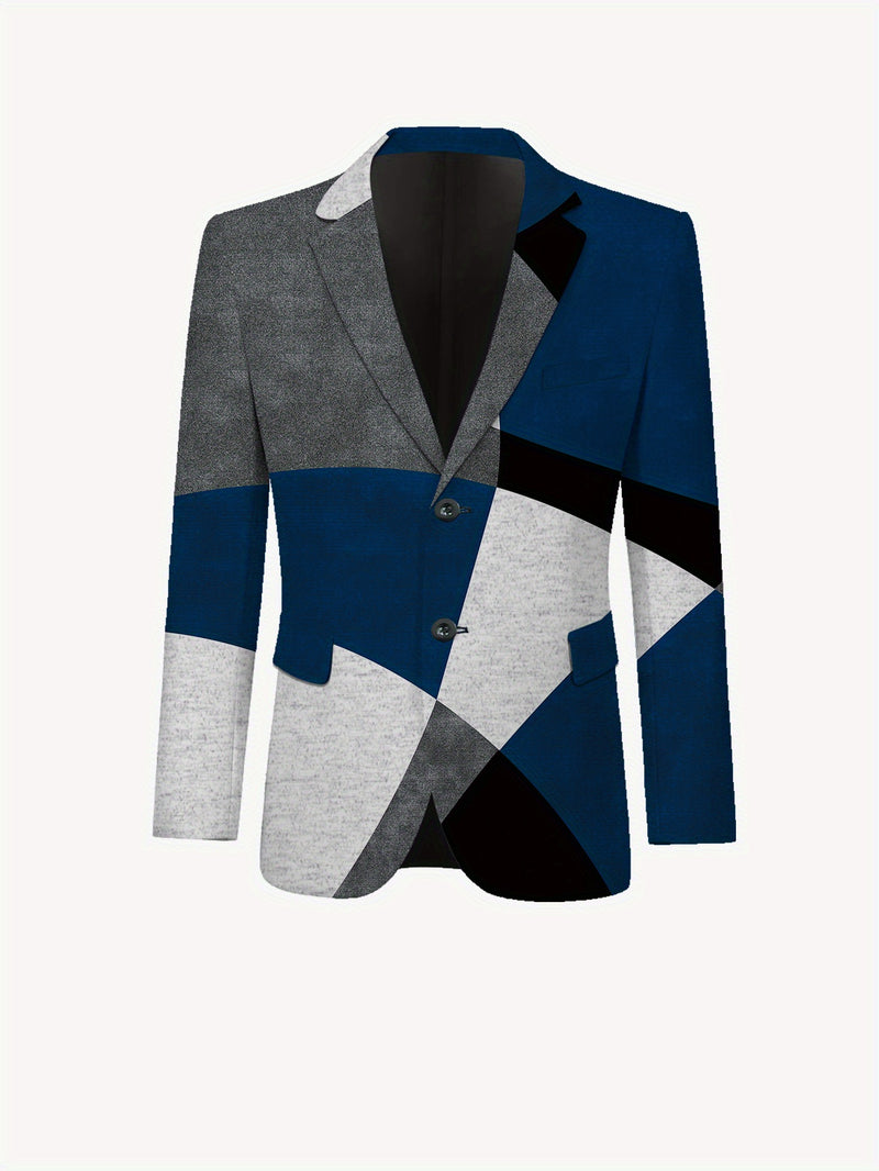 Men'S European  Fashion Patterned Suit Set with Jacket And Trousers.