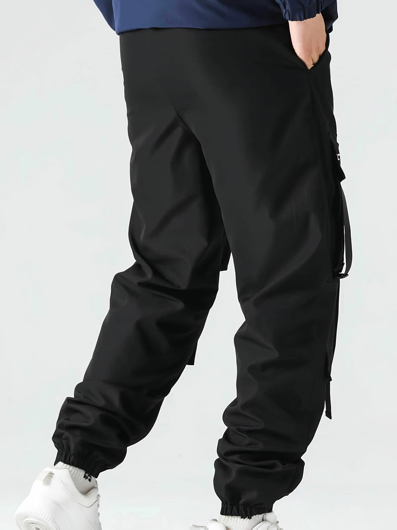 Men's Casual Work Pants with Letter Prints.