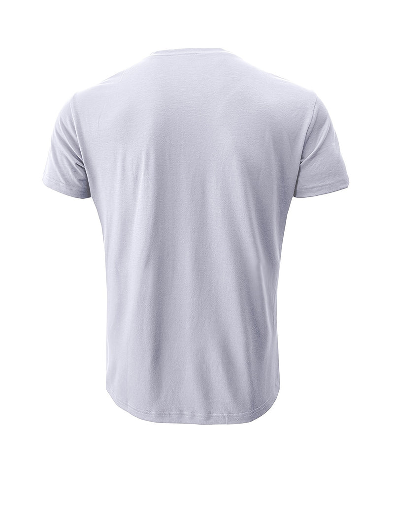 Men's Henley Round Neck Short Sleeve T-Shirt.