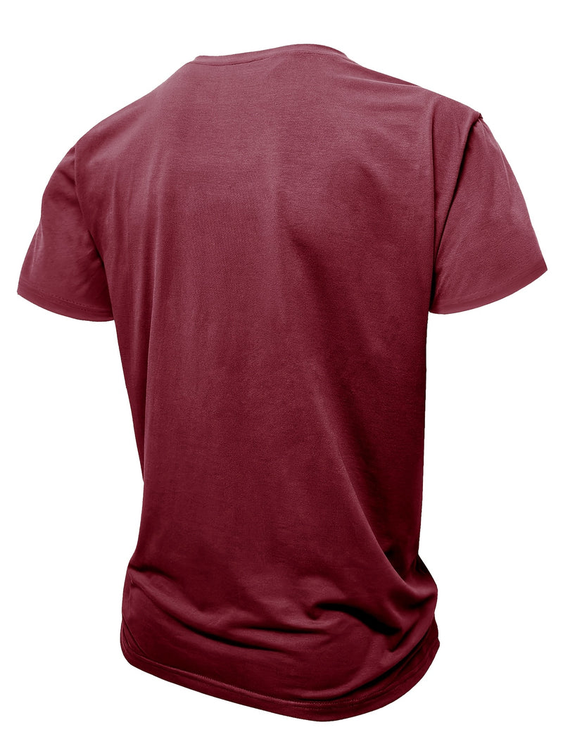 Men's Crewneck Short-sleeve T-shirt, Casual Summer Vacation.