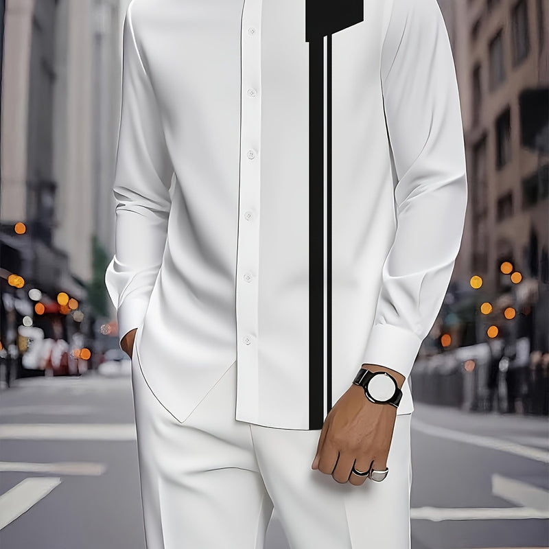 2pcs Pius Men's Suit Set - Tailored Matching Business & Formal Wear.