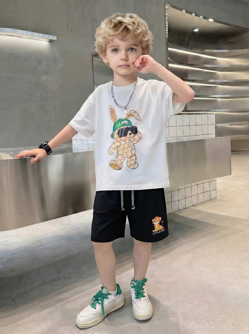 Boys Lion Print Shorts Three-Pack, Perfect for Outdoor.