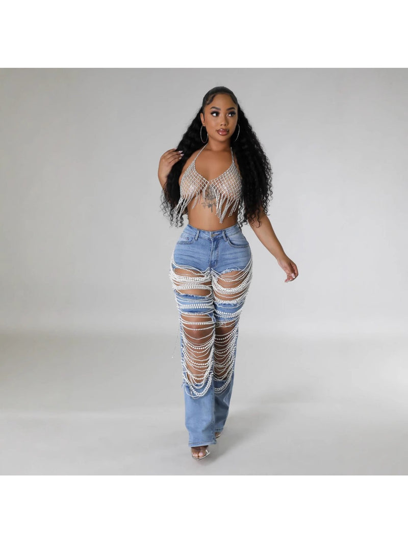 Women’s Hot Y2K Hot Summer Ripped Jeans.