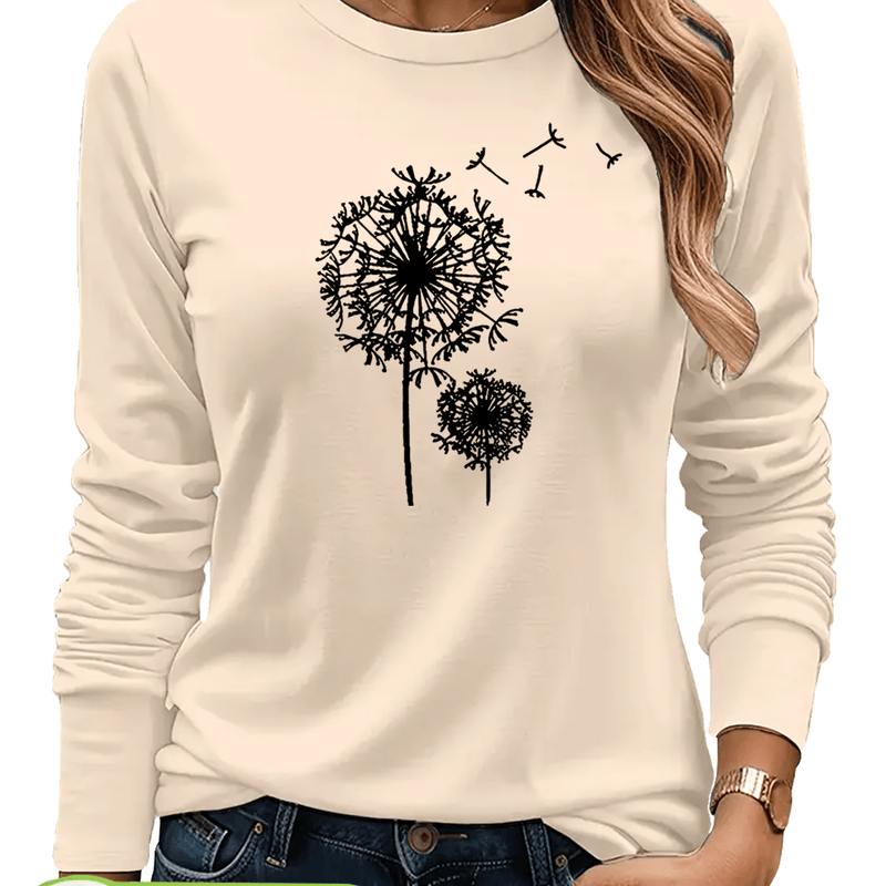 Women's  Long Sleeve Round Neck T-Shirt.