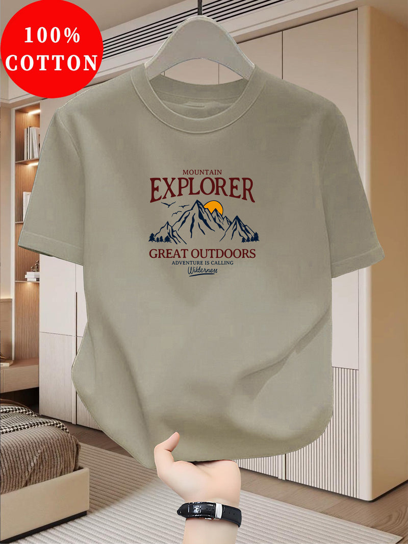 Men'S T-Shirt Casual Round-Neck.