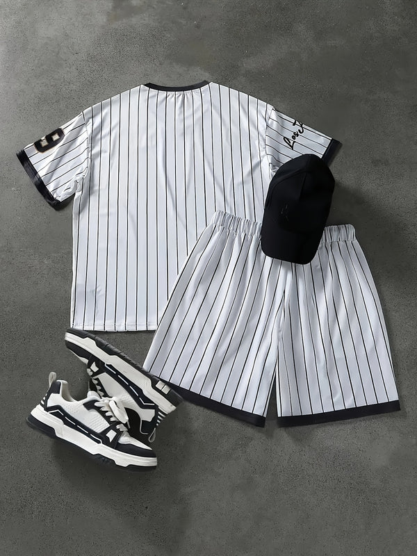 Men's Casual Short Sleeve T-Shirt and Shorts Set.