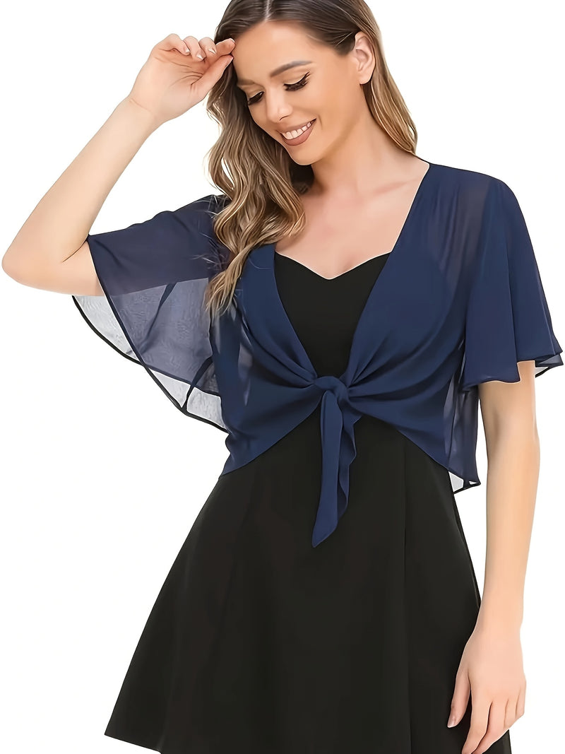 Women's Solid Color Short Sleeve Shirt Cardigan.