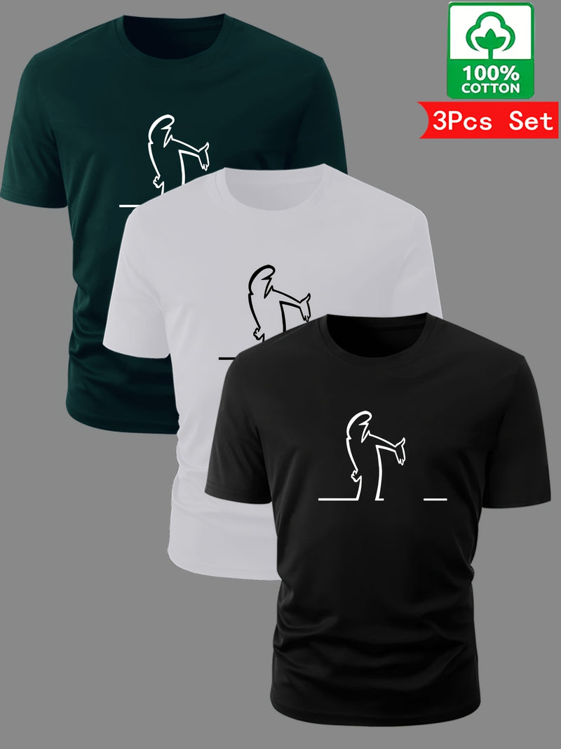 3pcs Men's Summer T-Shirts.