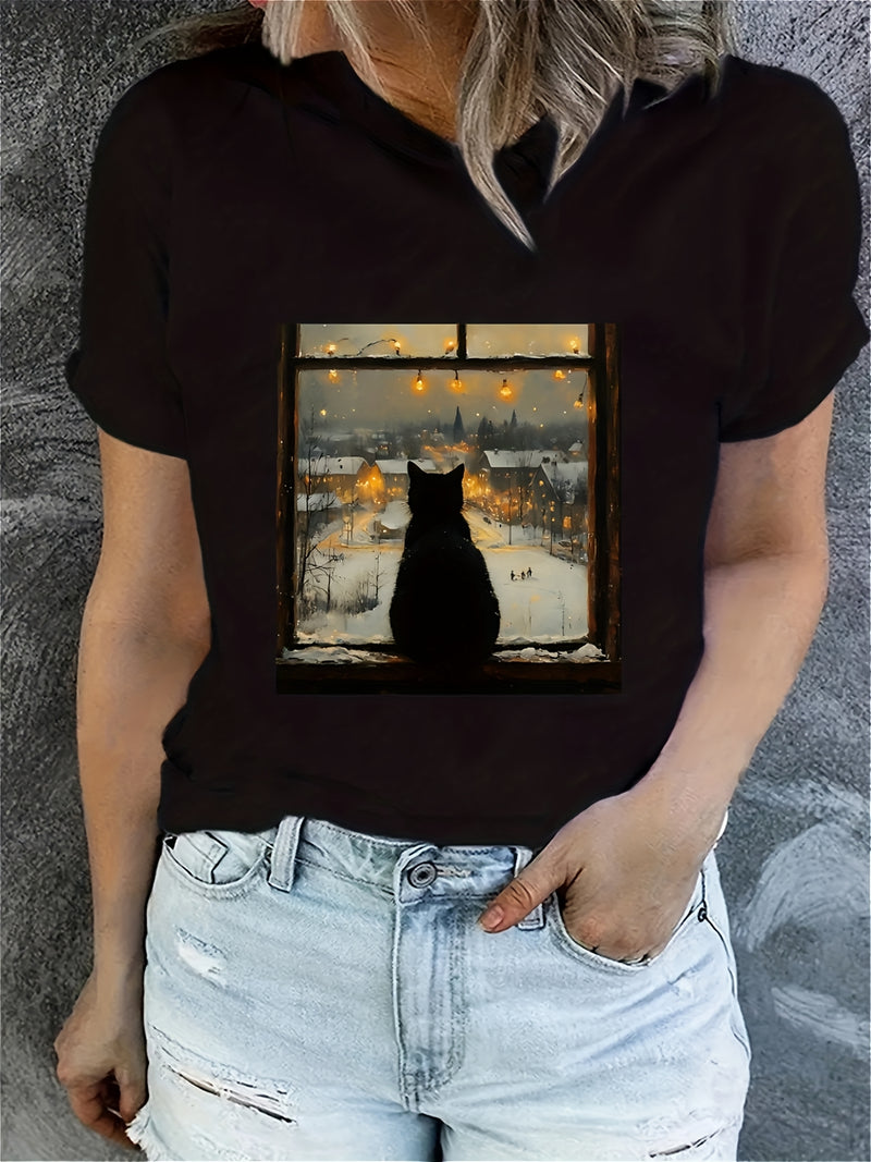 Women’s Round Neck Short Sleeve T-Shirt.