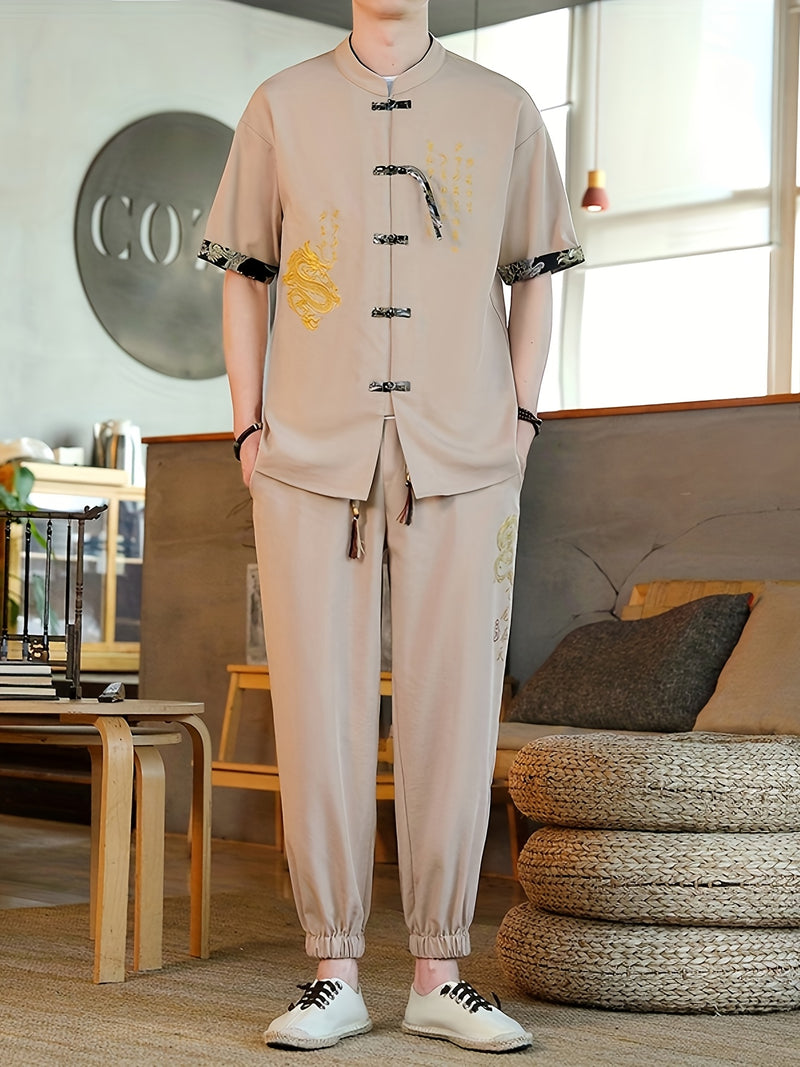 Summer New Chinese Style Hanfu Set for Men.