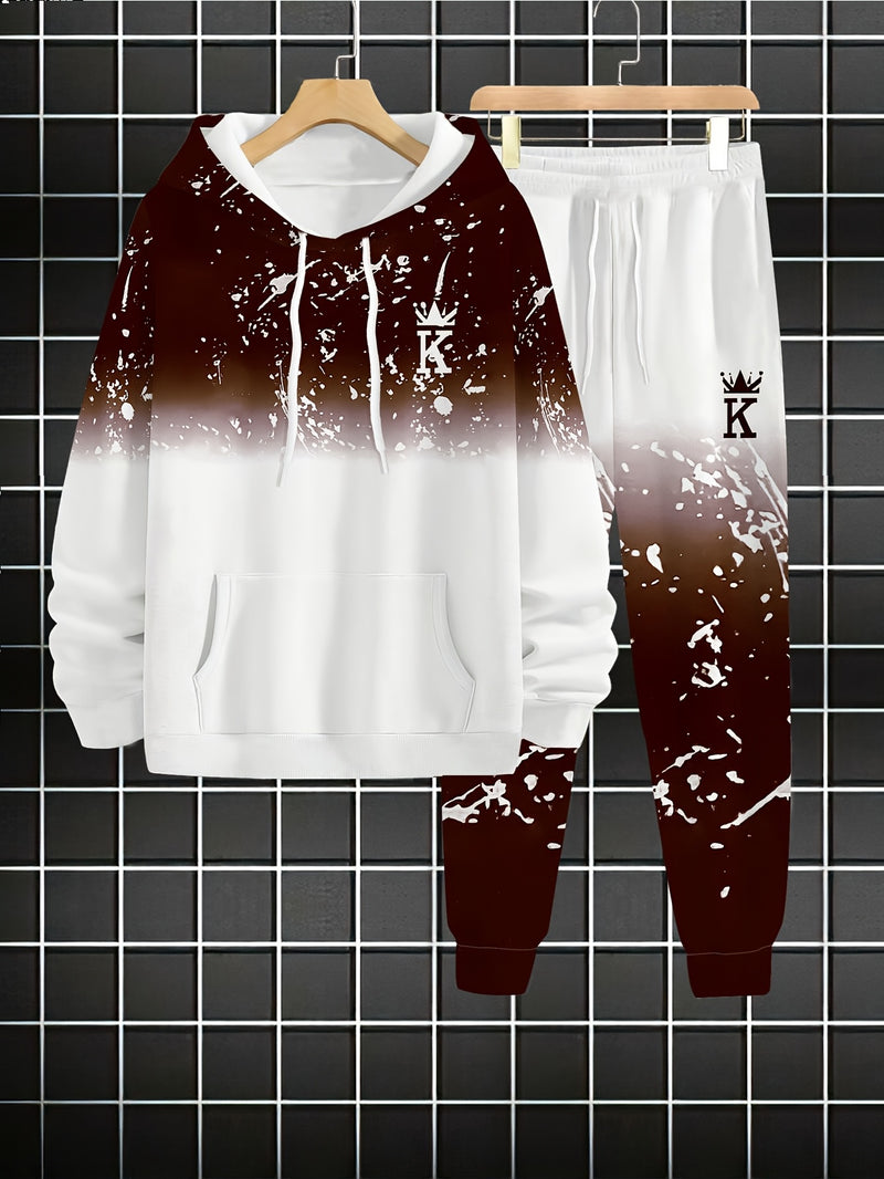 Men's Casual Sportswear Set - Fashionable American Letter.