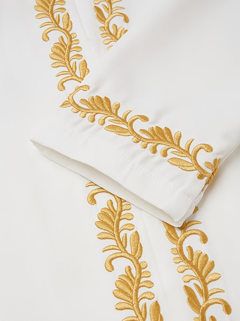 Elegant Four Seasons New Men's 2pcs Set, Long Sleeve, Stand Collar.