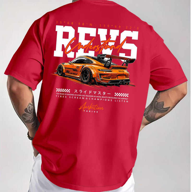 Men's Summer Back Print T-Shirt.