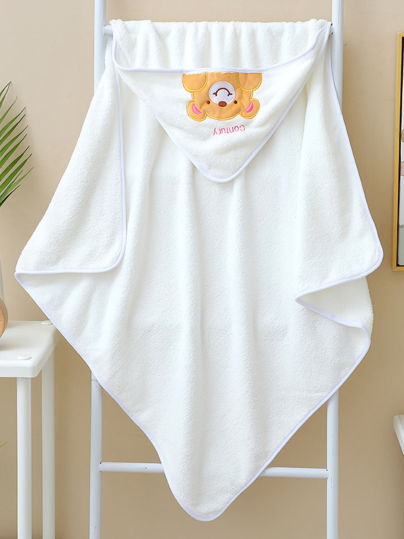 Cute Baby Bathrobe, Highly Absorbent, Quick-Drying, with a Hood.