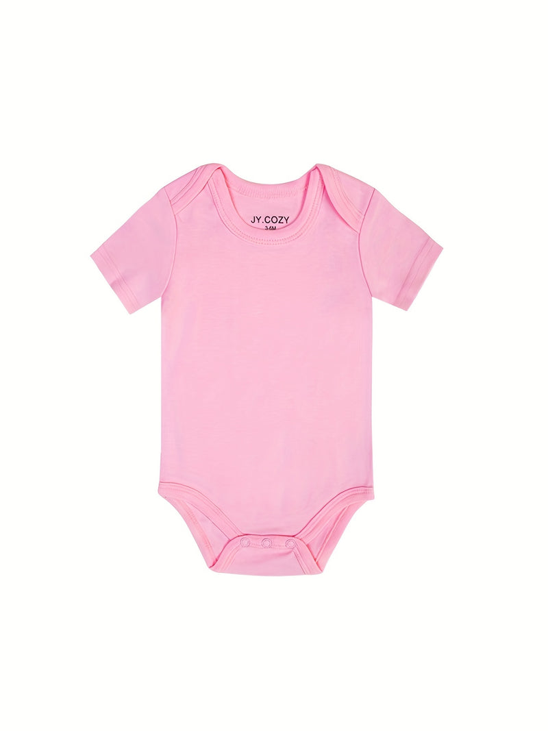 5pcs Cute Baby Girl 100% Cotton Short Sleeve Bodysuits.