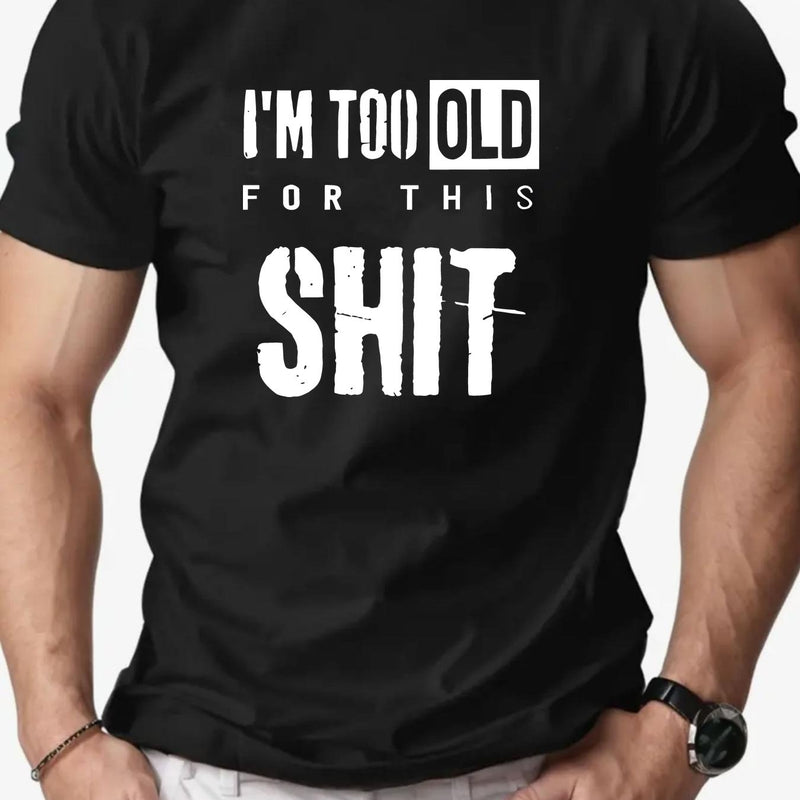 Men's SHIT Graphic Summer Casual Crew Neck Short Sleeve T-Shirt.