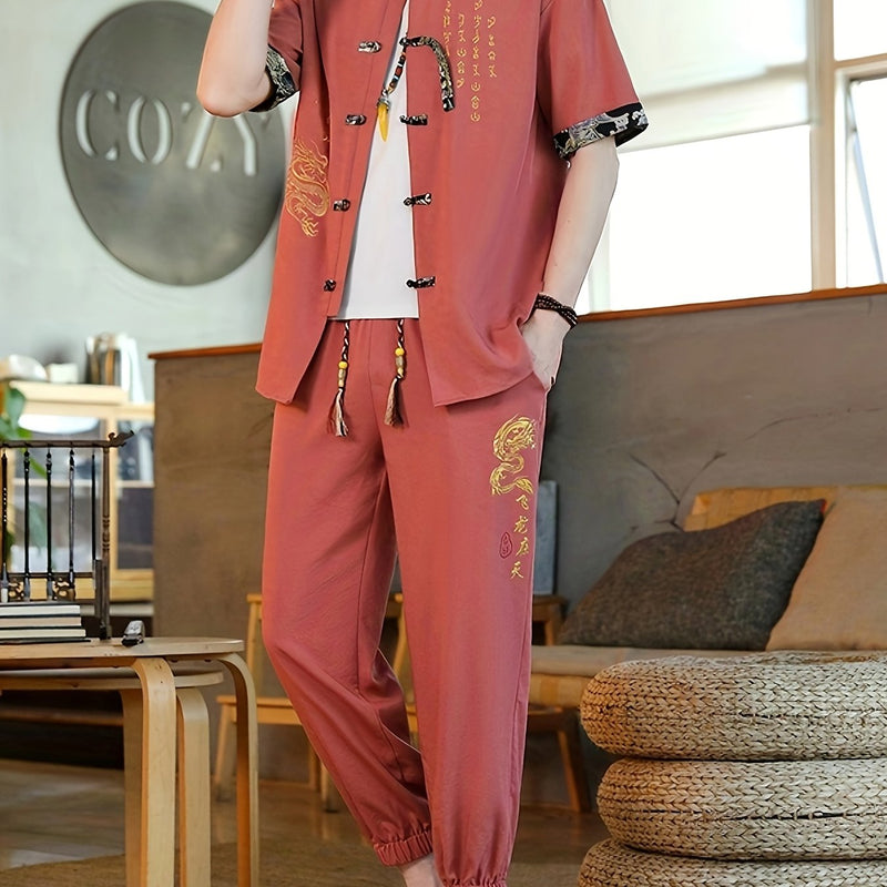 Summer New Chinese Style Hanfu Set for Men.
