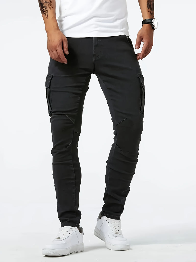 Men's Trendy Casual Long Pants with Multiple Pockets.