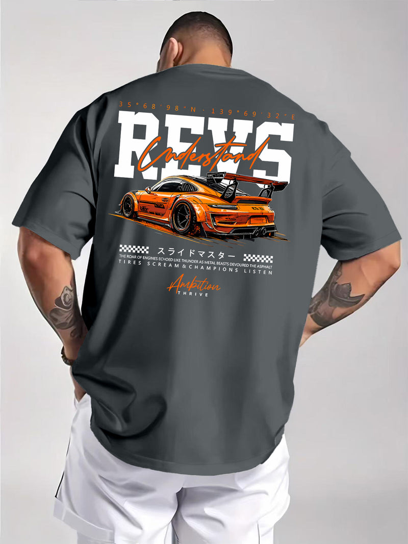 Men's Summer Back Print T-Shirt.