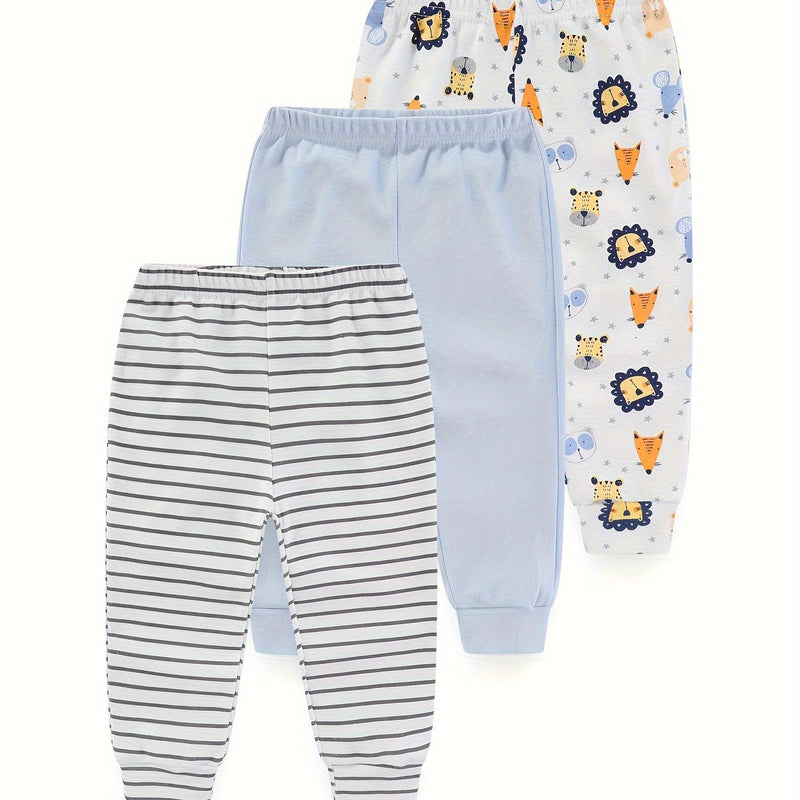 3pcs Set Spring And Autumn Baby Pants for Boys And Girls 0-24 Months.