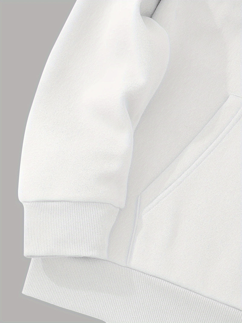 Men's Fashion Slogan Hoodie Four-Piece Set with Drawstring Elastic.