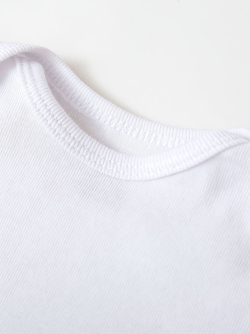 Newborn Baby Romper Short Sleeve Funny Cute Print.