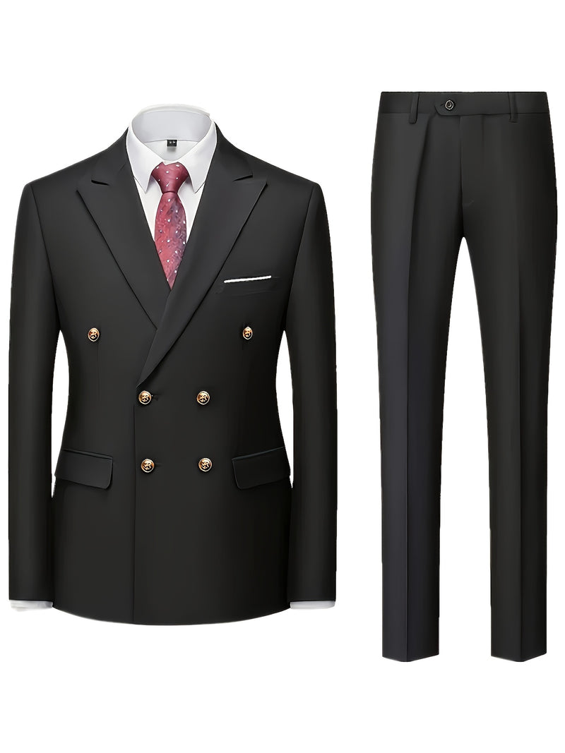 Men'S Premium Two-Piece Suit - Tailored Business Casual Blazer And Trousers.