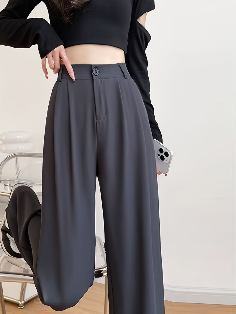 Women’s Long Tailored Trousers with a Single Button.