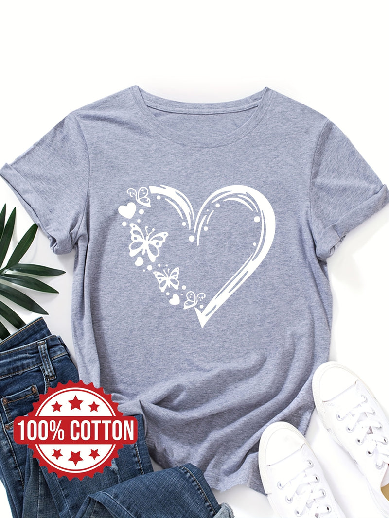 Women's "Love and Butterflies" Graphic T-Shirt.