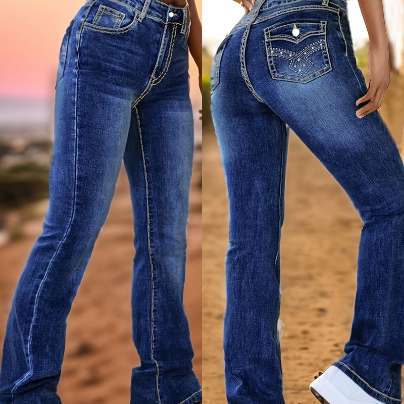 New Women's Elastic High Waist Smooth and Soft Denim Pants.